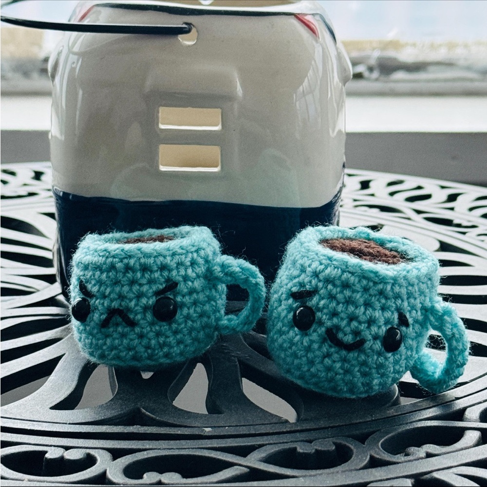 Mini Coffee Cup Set Amigurumi Crochet Mini Coffee Cup Duo Cute Stuffed Set